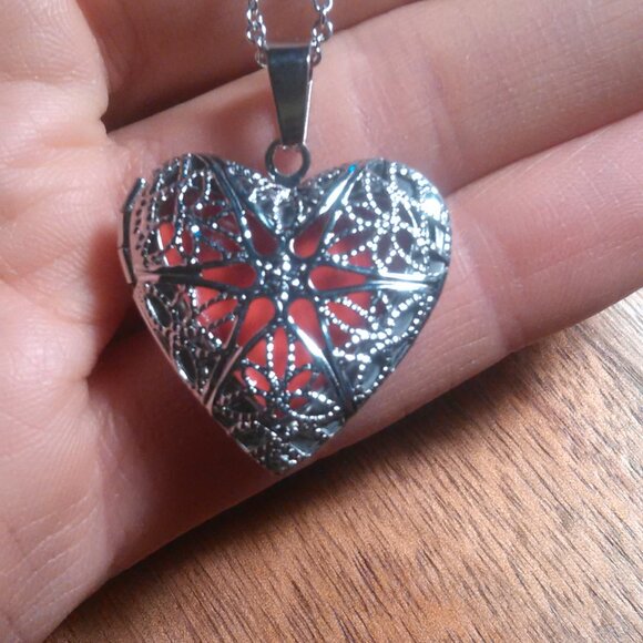 Openable Heart Stainless Steel Pendant Necklace - Picture 11 of 15